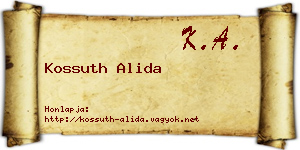 Kossuth Alida névjegykártya